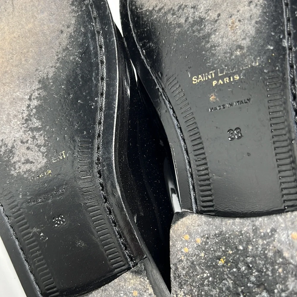 ❌SOLD❌ Saint Laurent Le Loafer Flats in Nero & Blanc Optique 38 - Picture 10 of 10
